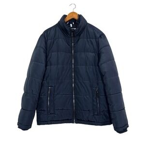 Cole Haan Signature Men's Navy Puffer Jacket Size S‎ Warm Quilted Coat Basic